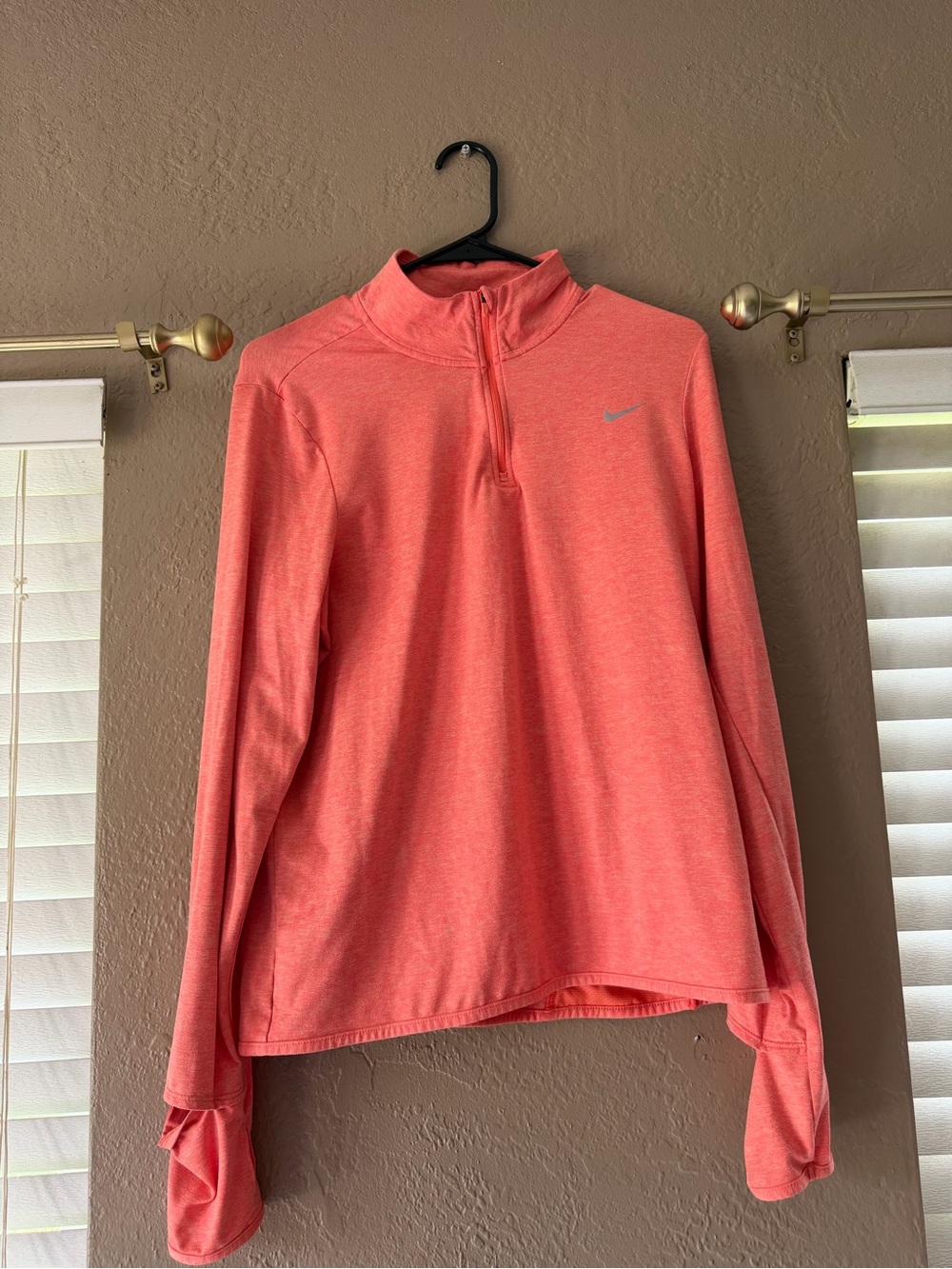 Nike Women's Coral Quarter-Zip Long Sleeve Top